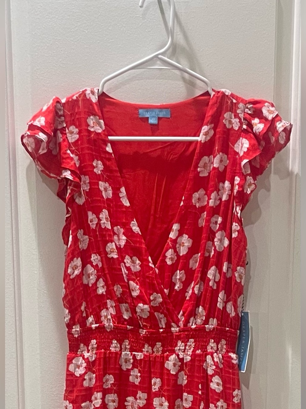 NEW…Draper James Floral V-Neck Midi Dress - Picture 6 of 7